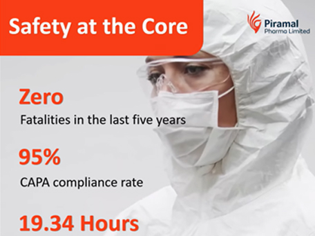 At Piramal Pharma, safety is a core priority embedded across our operations.